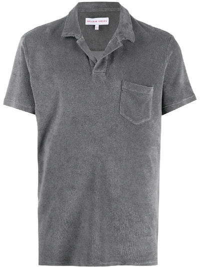 Orlebar Brown Terry Towelling Polo Shirt In Grey