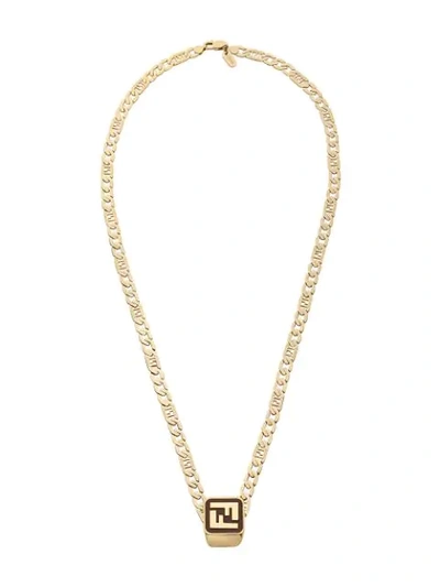 Fendi Baguette Necklace In Gold