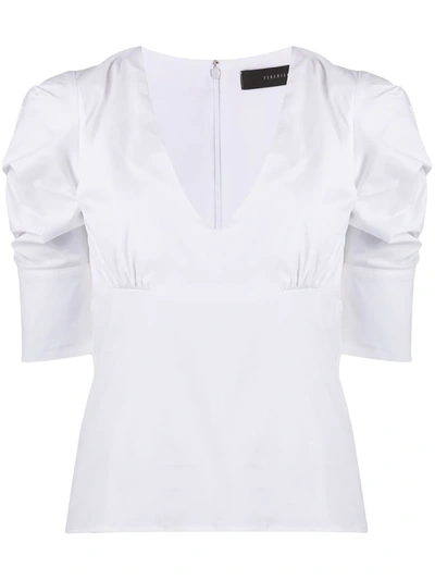 Federica Tosi Short-sleeve Fitted Blouse In White