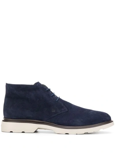 Hogan Lace-up Ankle Boots In Blue