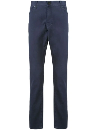 Kent & Curwen Long Straight-leg Trousers In Blue
