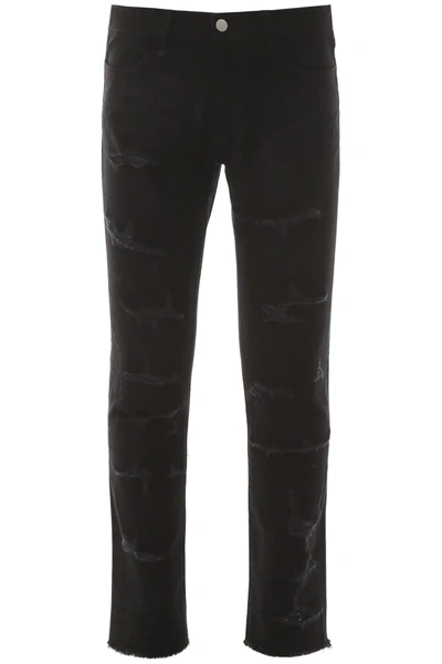 424 Destroyed Slim Fit Jeans In Black