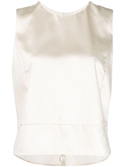 Sara Lanzi Sleeveless Fitted Top In Neutrals