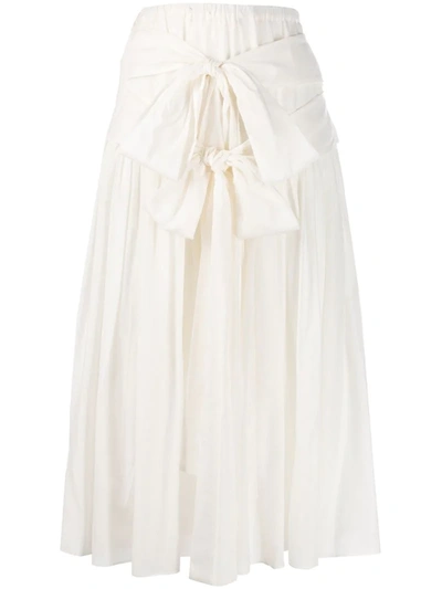 Sara Lanzi Tie-fastening Maxi Skirt In White