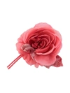 Alessandra Rich Flower-appliqué Silk Brooch In Pink