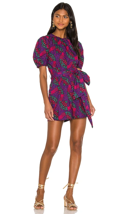 Ulla Johnson Tiered Abstract Print Dress In Violet