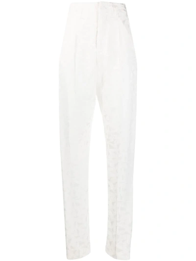 Isabel Marant Tapered Geometric Print Trousers In White