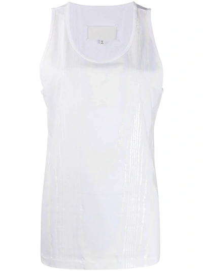 Maison Margiela Paint Effect Sleeveless Top In White