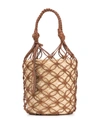 Miu Miu Netted Straw Bucket Bag In Multicolor