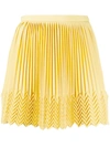 Marco De Vincenzo Zigzag Hem Pleated Skirt In Yellow