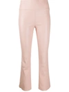 Sprwmn Leather Cropped Trousers In Pink