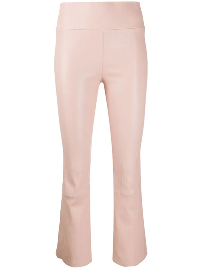 Sprwmn Leather Cropped Trousers In Pink