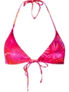 Versace Jungle Print Bikini Top In Pink