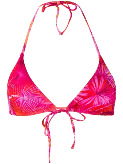 Versace Jungle Print Bikini Top In Pink