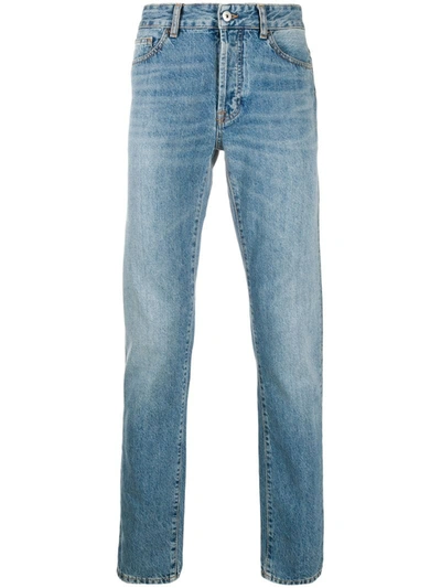 Marcelo Burlon County Of Milan Stonewashed Straight-leg Jeans In Blue