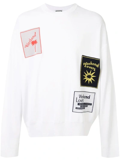 Wooyoungmi Patchwork Knit Jumper In White