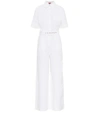 Staud Women's Zavey Belted Linen-blend Jumpsuit In White
