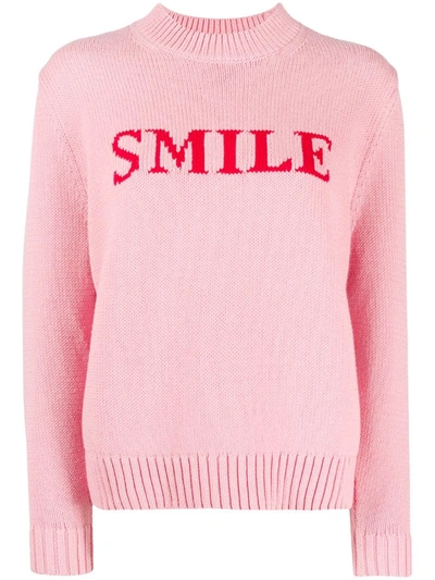 Chinti & Parker Smile Intarsia Knit Jumper In Pink