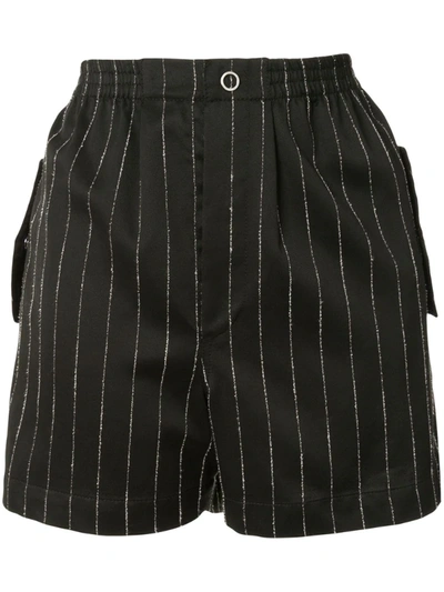 Dion Lee Chalk Stripe Shorts In Black