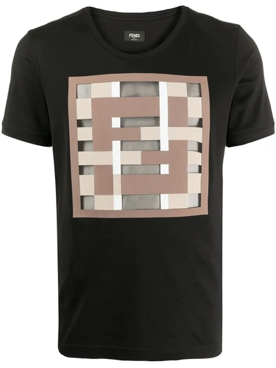 Fendi Ff Print T-shirt In Black