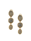 Goossens Three Cabochons Clip Earrings In Gold