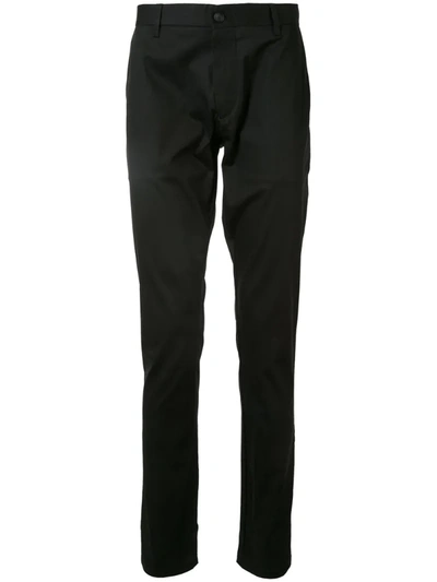 Emporio Armani Straight Tailored Trousers In Black