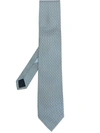 Ferragamo Gancini Pattern Tie In Blue