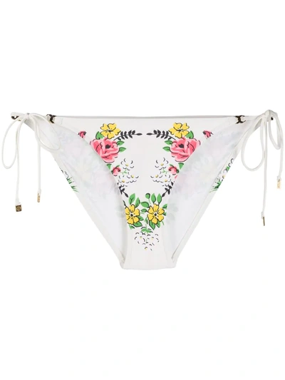 Tory Burch Floral Print Bikini Bottoms In Neutrals