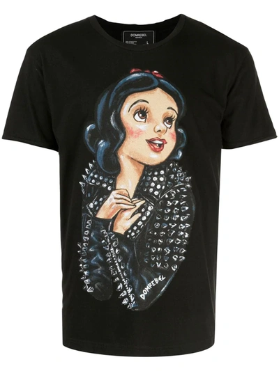 Domrebel Snow White Print T-shirt In Black