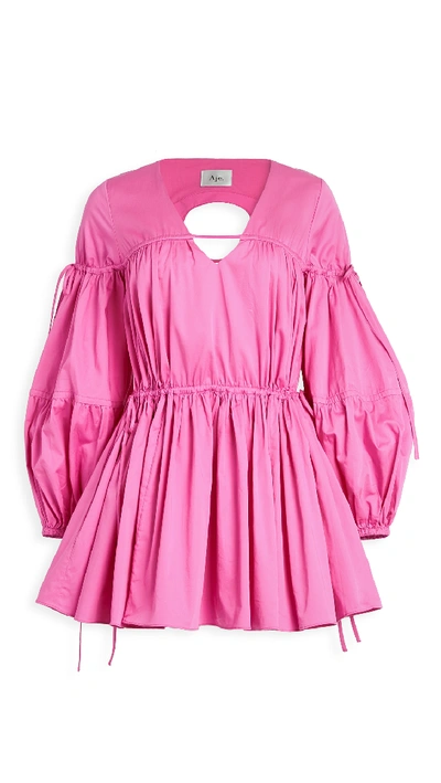 Aje Allégro Gathered Smock Dress In Fuschia