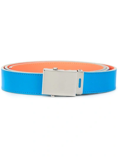 Comme Des Garçons Colour Block Buckled Belt In Blue
