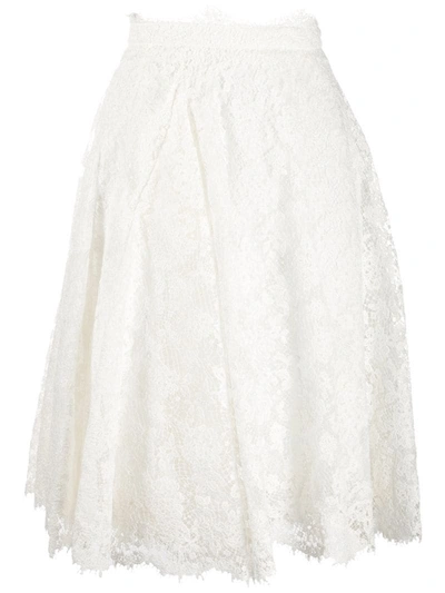 Ermanno Scervino Embroidered Flared Skirt In White