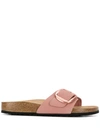 Birkenstock Women's Madrid Big Buckle Leather Sandals In Old Rose Nubuck