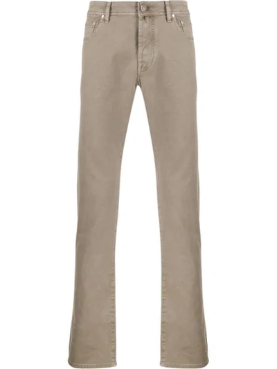 Jacob Cohen Straight-leg Chino Trousers In Neutrals