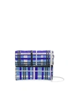 Marco De Vincenzo Crystal Plaid Wallet In Blue