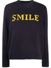 Chinti & Parker Knitted Slogan Jumper In Blue