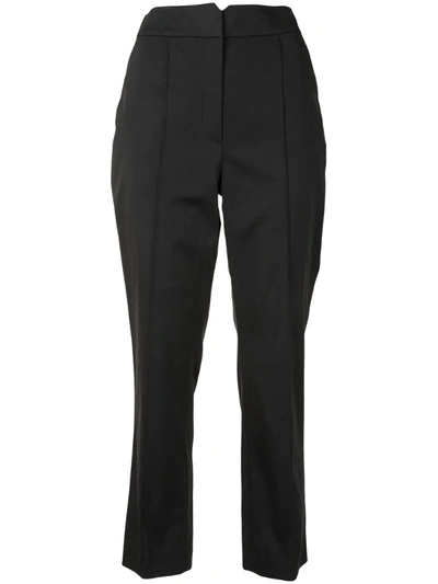Rebecca Taylor Ottoman Notch Trousers In Black