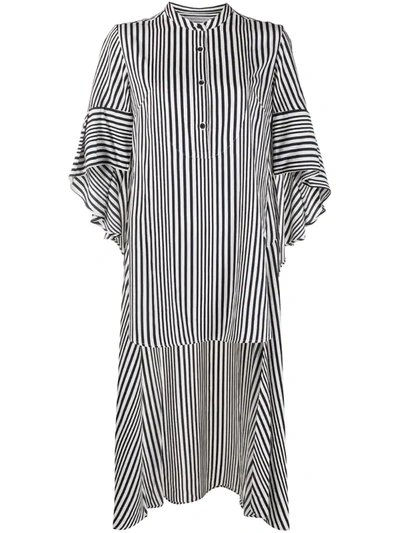 Palmer Harding Asymmetric Striped Poplin Blouse In White