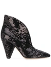 P.a.r.o.s.h Sequinned Ankle Boots In Black
