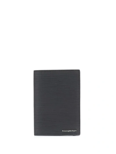 Ermenegildo Zegna Embossed Logo Bi-fold Wallet In Black