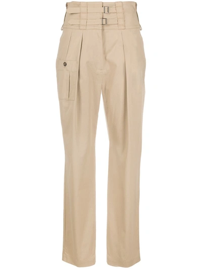 Dolce & Gabbana High-waisted Straight Trousers In Brown