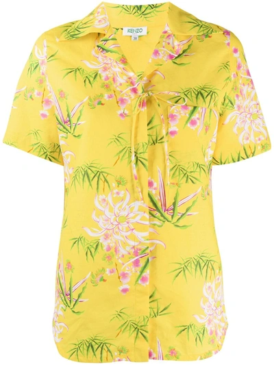 Kenzo Floral Print Shirt In Yellow