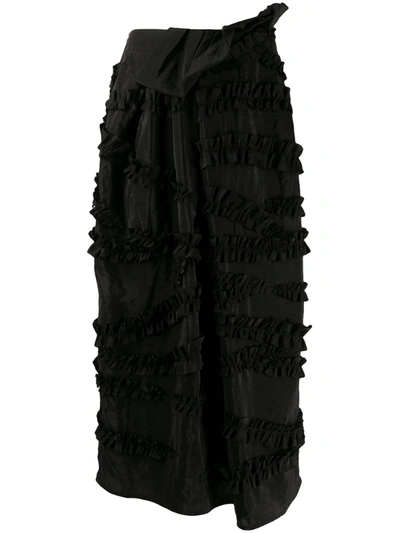 Christian Wijnants Ruffle Applique Skirt In Black