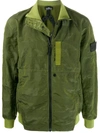 Stone Island Shadow Project Logo Patch Bomber Jacket In Green