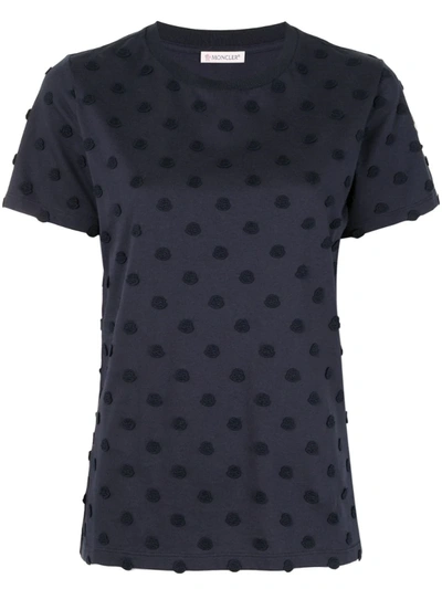 Moncler Polka Dot-effect Patch T-shirt In Blue