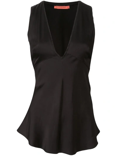 Manning Cartell Deep V-neck Curved Hem Top In Black