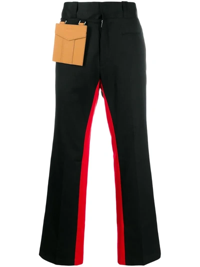 Palm Angels Panelled Straight-leg Trousers In Black Off White