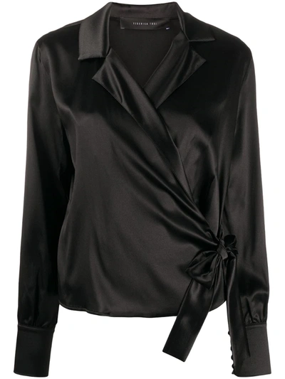 Federica Tosi Wrap Style Fitted Blouse In Black