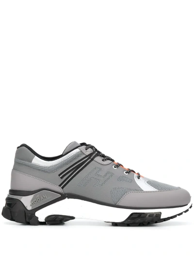 Hogan Colour Block Panelled Sneakers In Grey