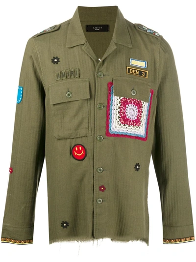 Amiri Patch-embellished Military Shirt In Green